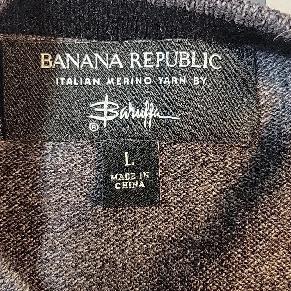 BANANA REPUBLIC Merino Wool Men's Gray‎ Pullover Sweater Large
